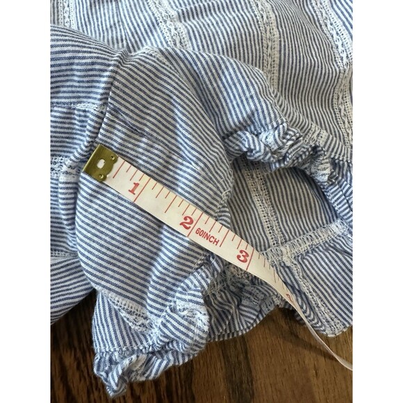 Copper Key Blue White 100% Cotton Striped Girls Shorts Romper Size Large EUC - Picture 9 of 9